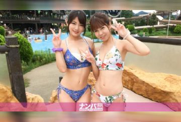  200GANA-2135 プールナンパ 25 プールで出会った看護学生2人組！帰りの車で疲れて眠っているうちにホテルへGO！警戒しつつも気が付けば水着姿で4Pセックス！